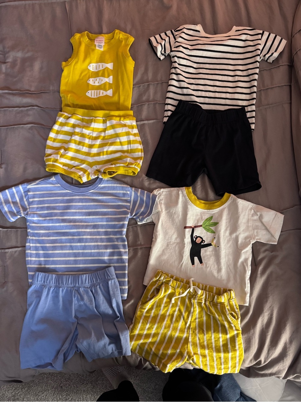 Kids Striped Cotton outfit Sets hanna Anderson